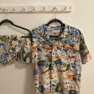 Desmond & Dempsey Cotton Cuban Pajama Set